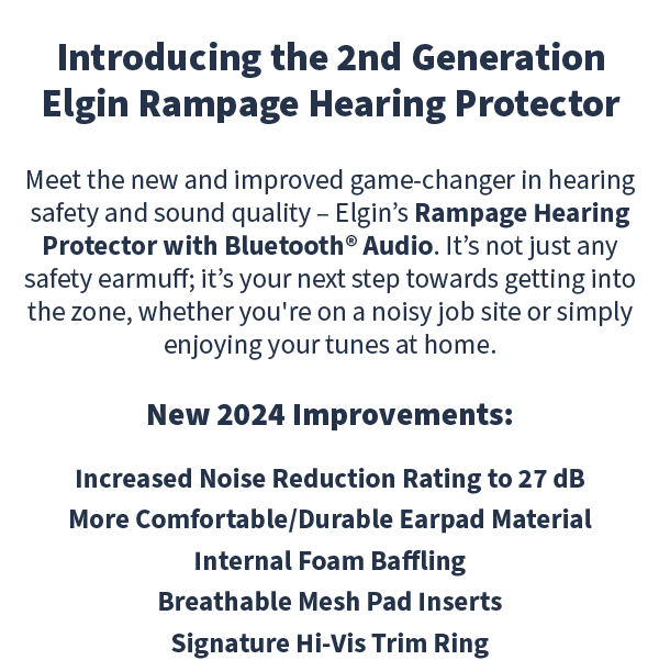 Introducing the 2nd Generation Elgin Rampage Hearing Protector